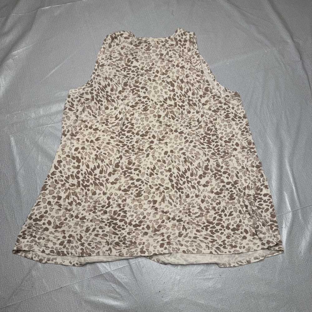 Old Navy Luxe Leopard Print Tank Top Size M Tan - Picture 4 of 7